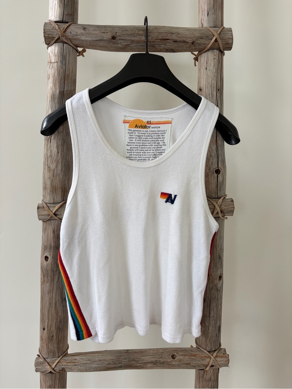 Aviator Nation White Terry Tank